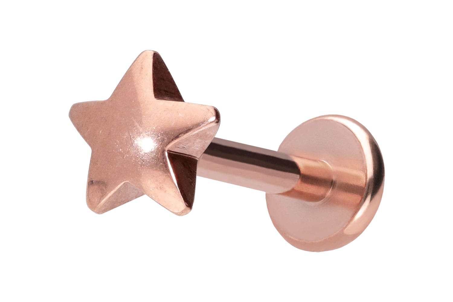Titan Labret Piercing mit Push Fit STERN